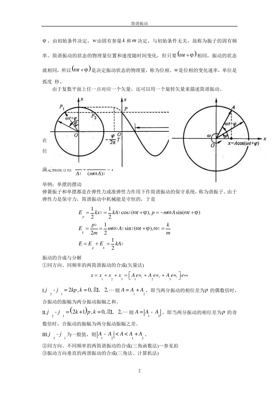 大学物理教案机械振动与机械波_第2页