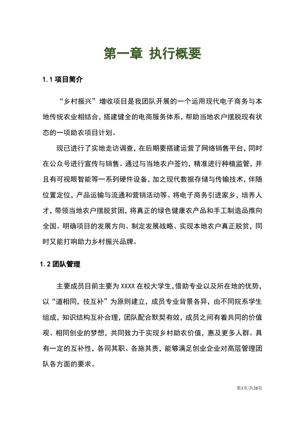 大学生创业计划书乡村振兴_第3页