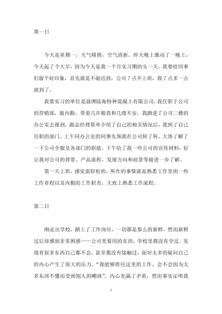 大学生实习日记