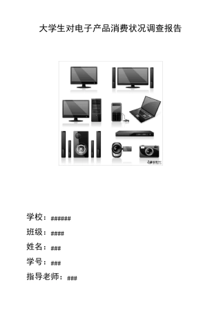 大学生对电子产品消费的调查报告