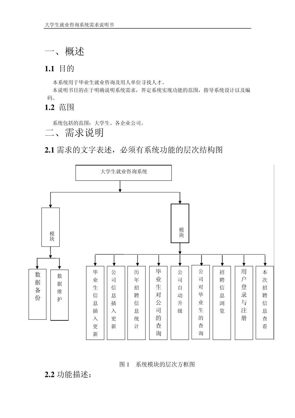 大学生就业咨询系统需求分析说明书_第2页