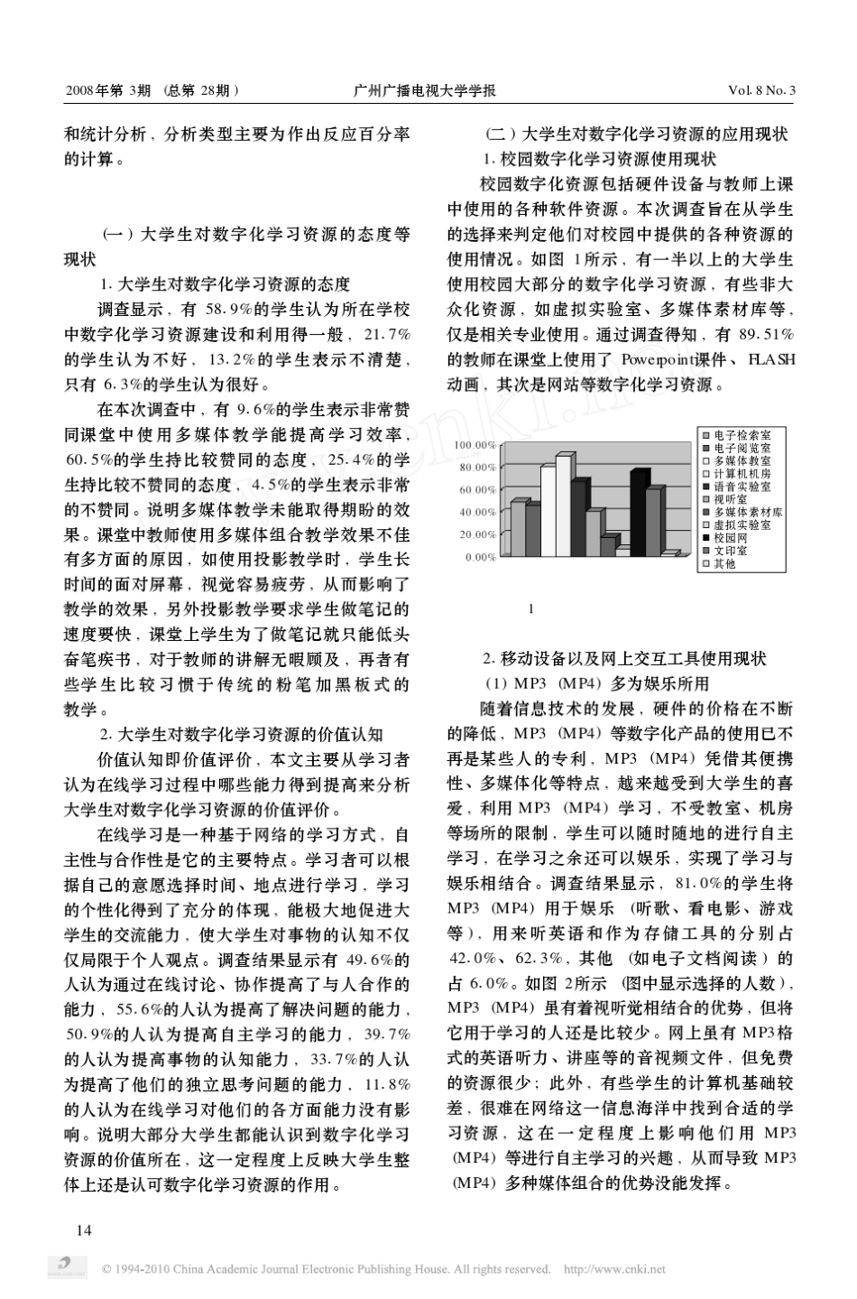 大学生应用数字化学习资源的现状调查_以广西师范大学为例_第2页