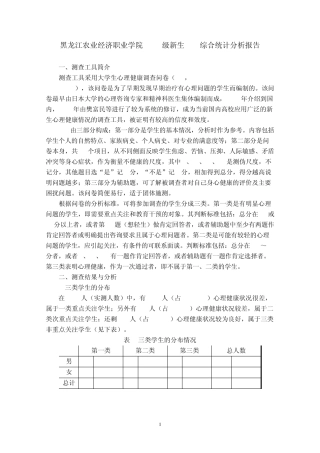 大学生心理分析报告
