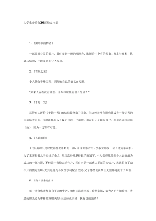 大学生必看的20部电影