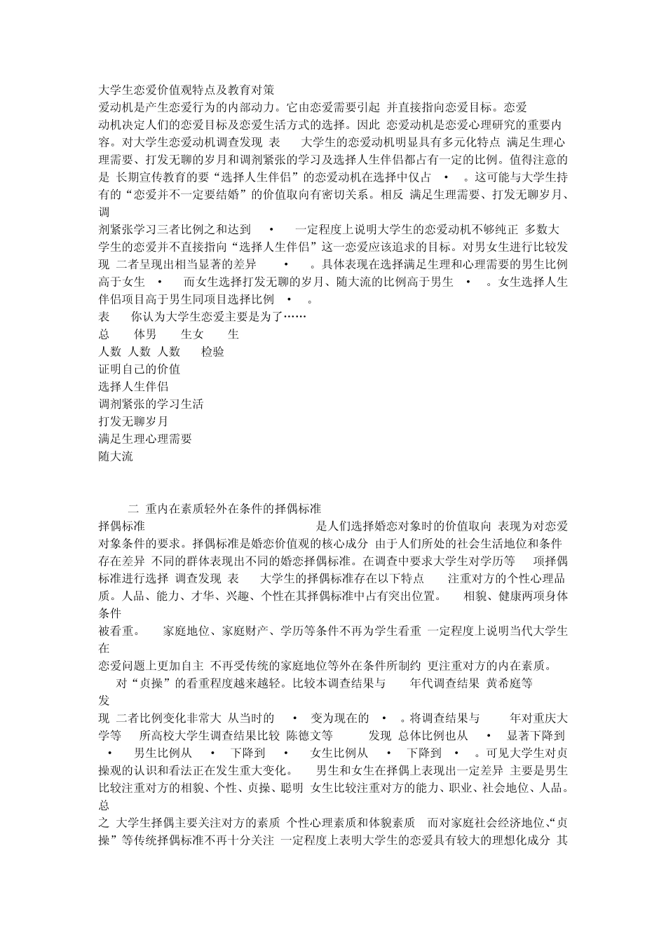 大学生恋爱价值观特点及教育对策_第1页