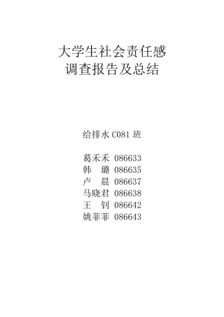 大学生社会责任感调查总结