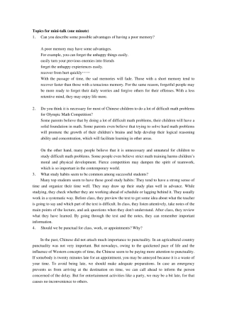 大学生英语口语考试一些话题及答案