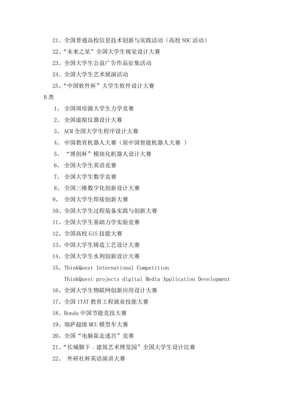 大学生课外学术科技竞赛项目排行榜_第2页