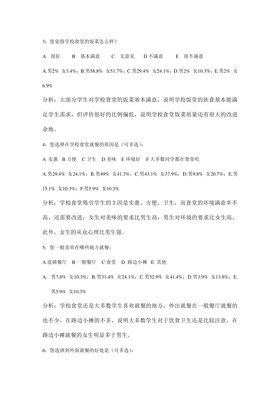 大学生饮食消费行为调查问卷分析报告_第2页