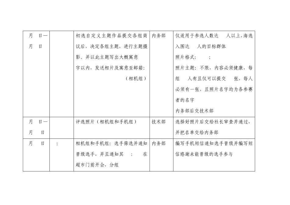 大学社团协会活动策划书(流程表)示例_第3页