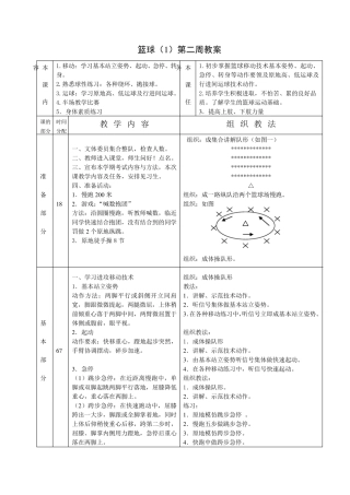 大学篮球普修课教案