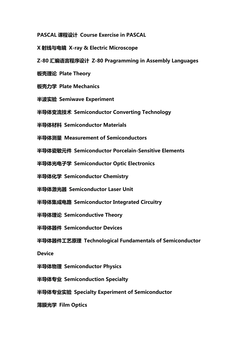 大学英文成绩单中课程名称英文对照参考大全_第2页