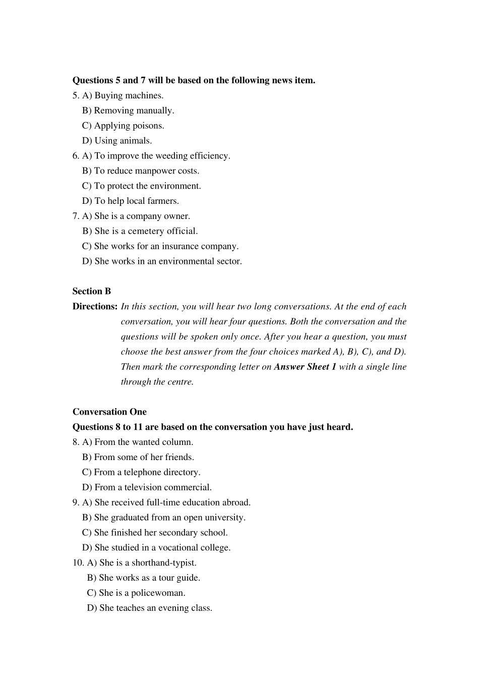 大学英语2019年12月四级真题第2套_第2页