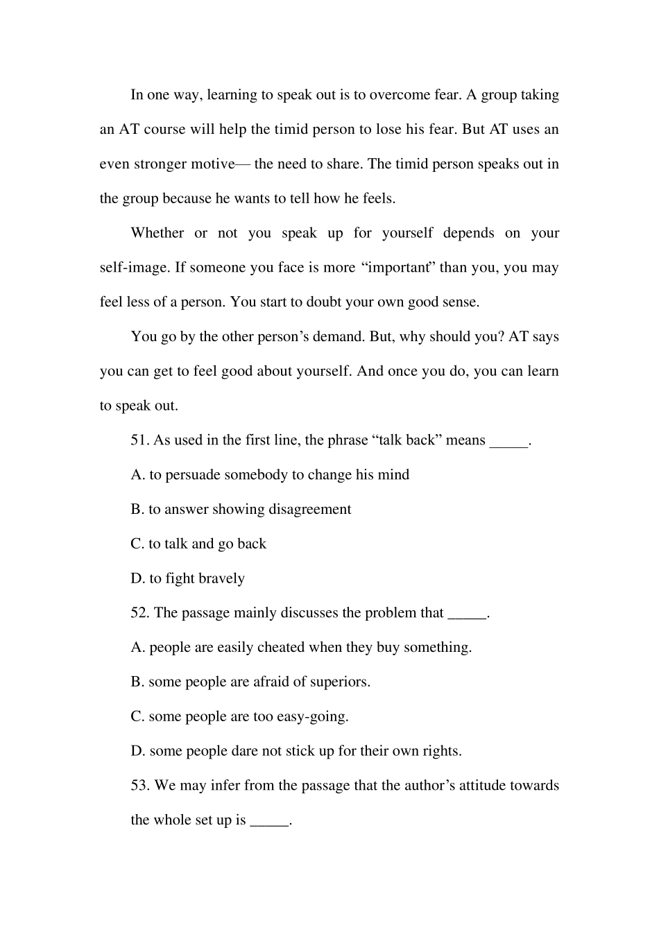 大学英语三期末试卷阅读理解_第2页