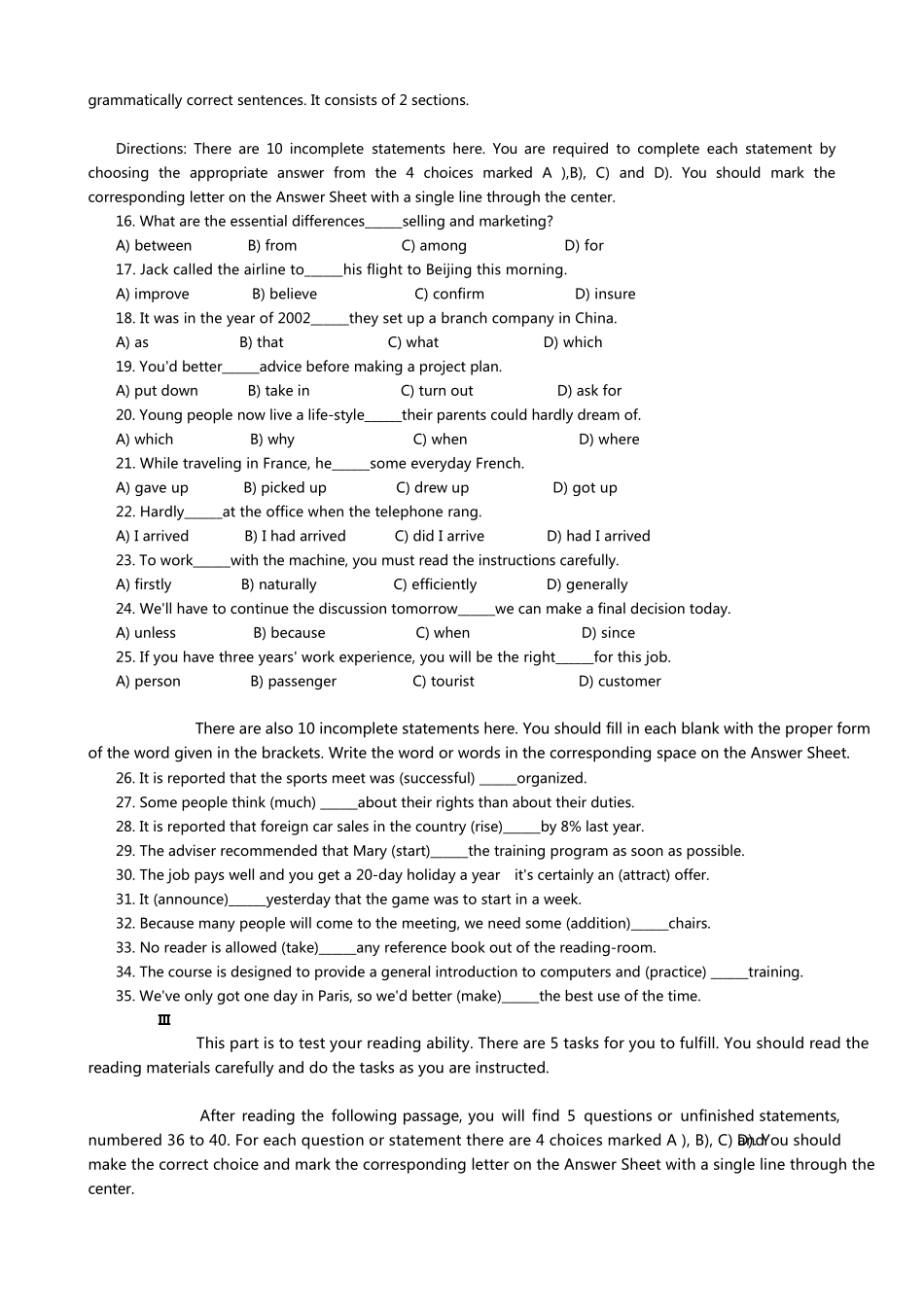 大学英语三级(B)真题2009年06月_第2页