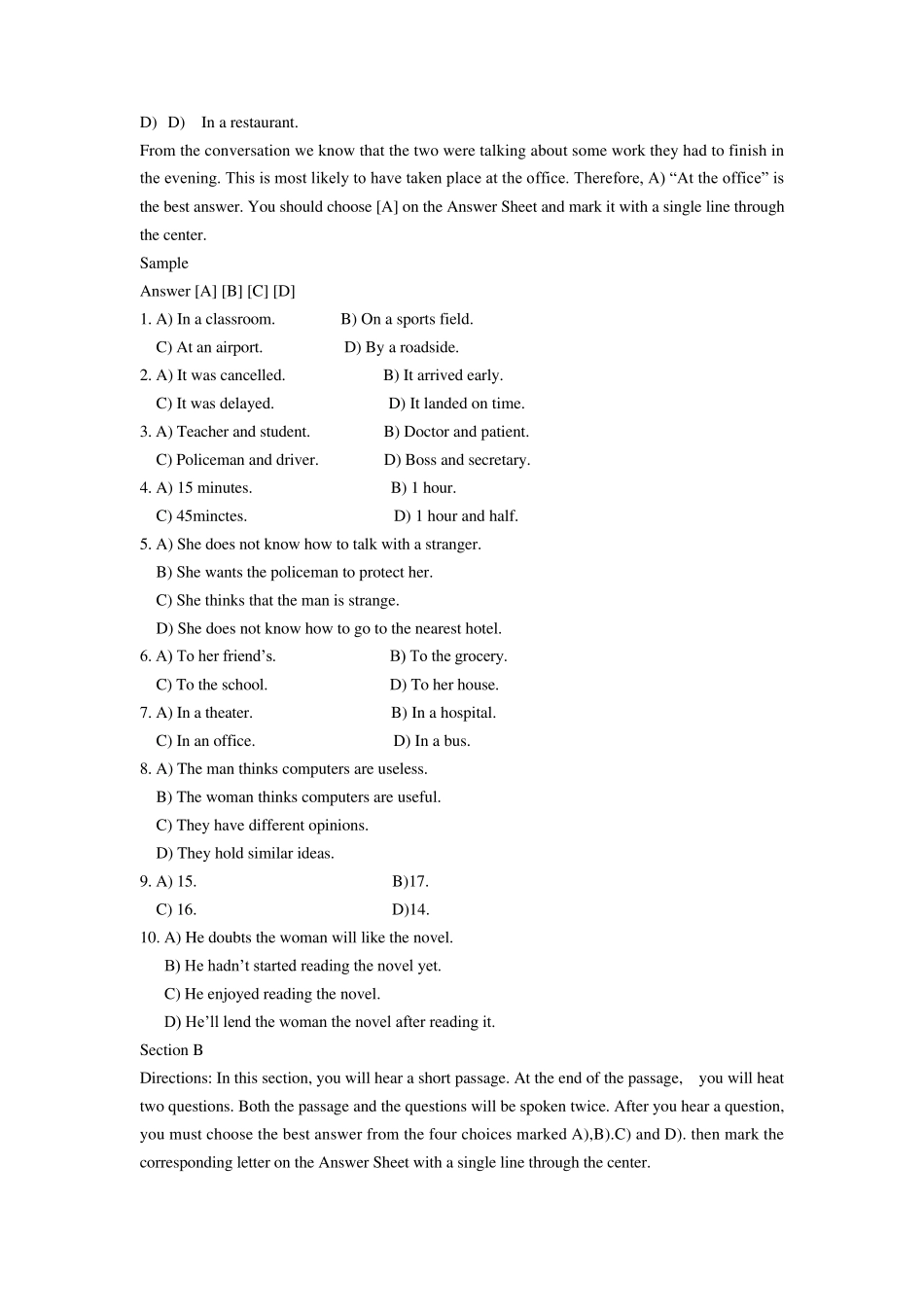 大学英语三级考试试题_第2页