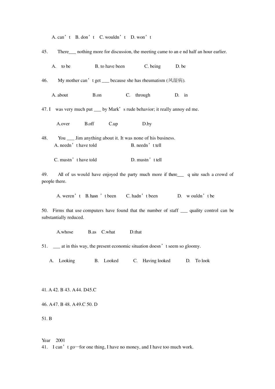 大学英语专业四级历年语法真题(toss)_第3页