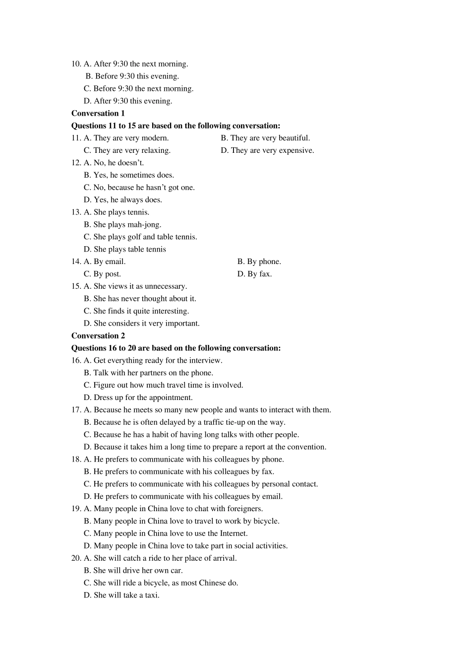 大学英语二级测试题_第2页