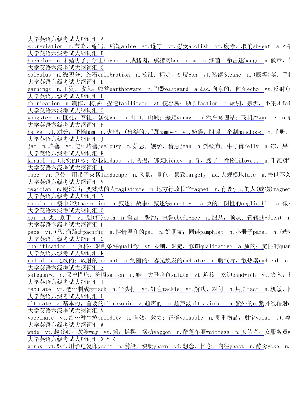 大学英语六级单词表1_第1页