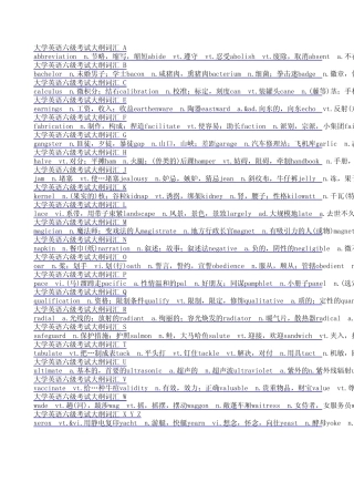 大学英语六级单词表1