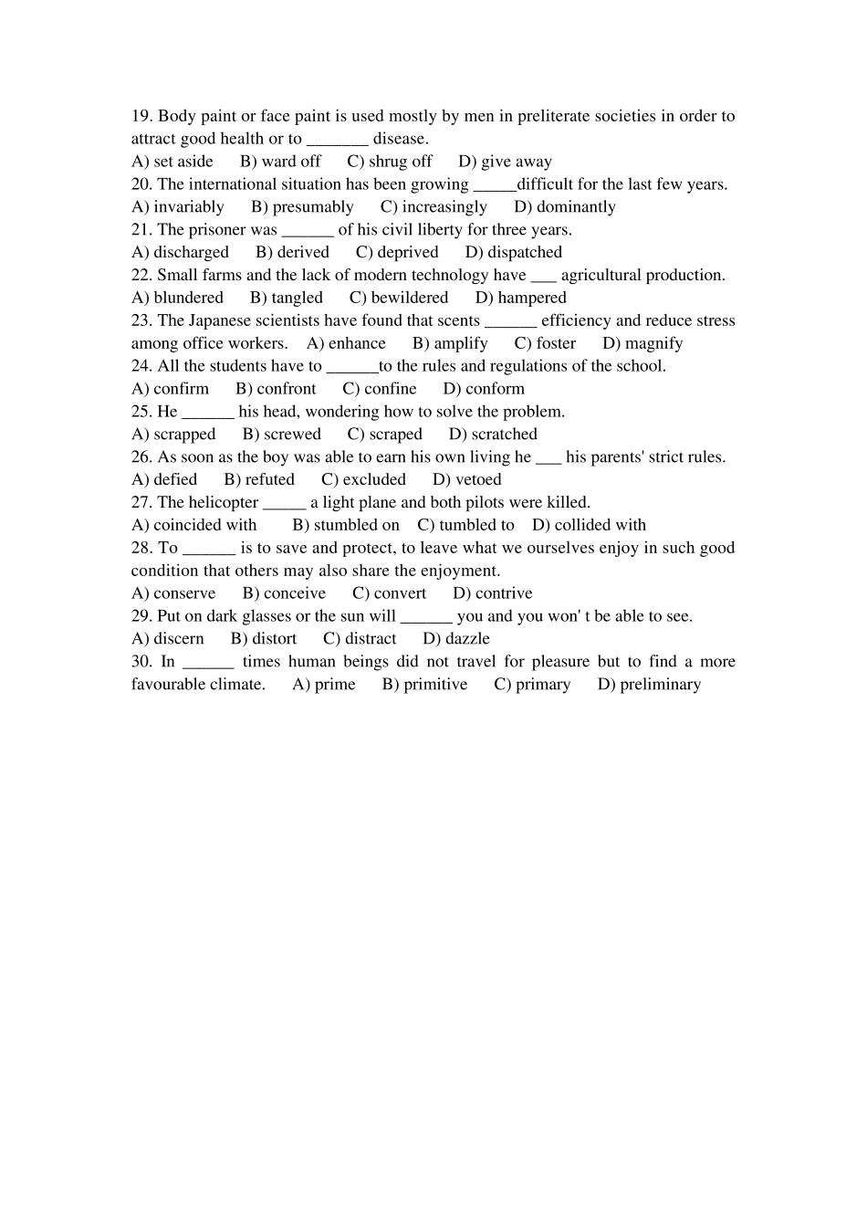 大学英语六级词汇真题练习卷2_第2页