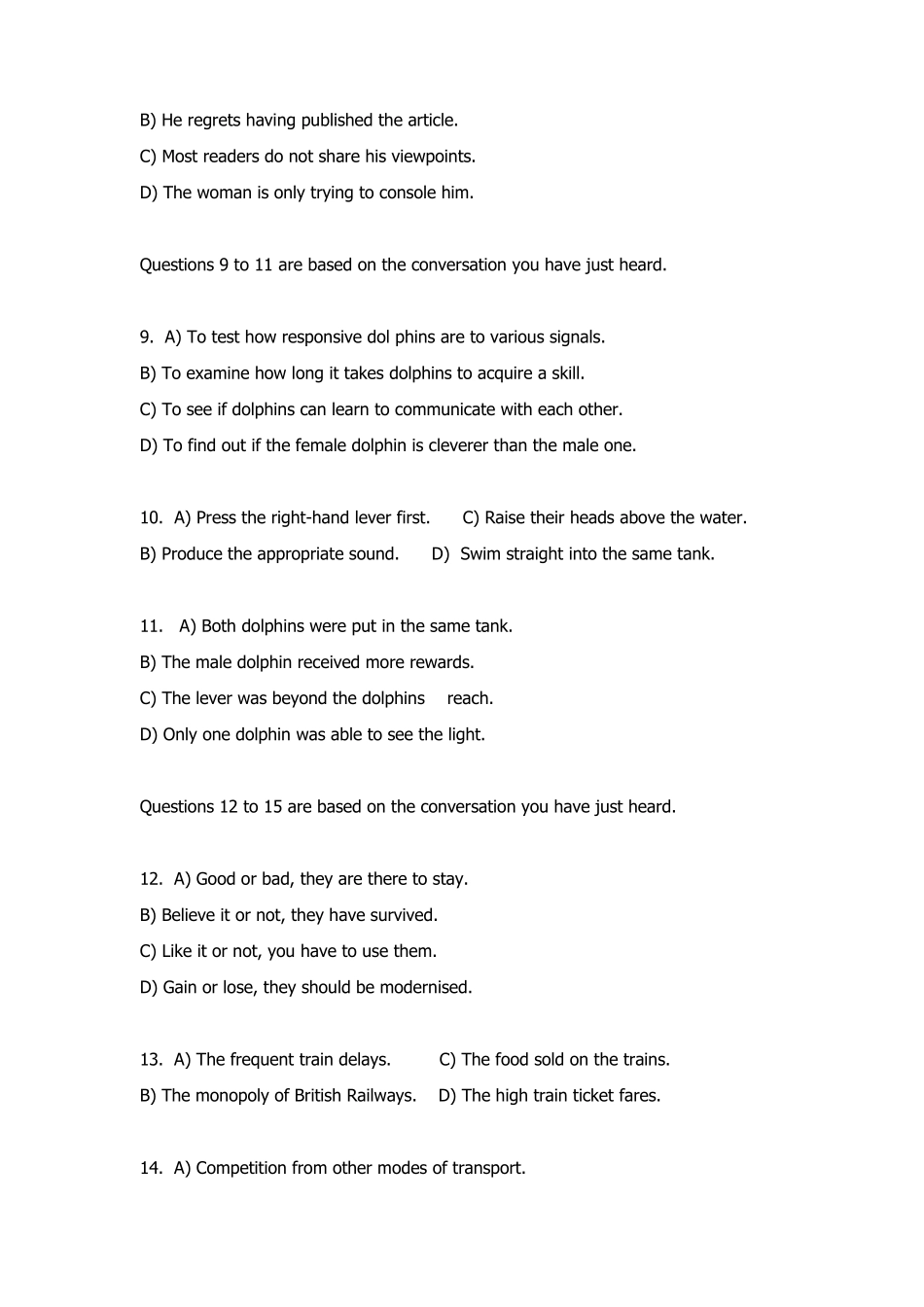 大学英语六级试题cet6_2013改革后的英语6级样题_第3页