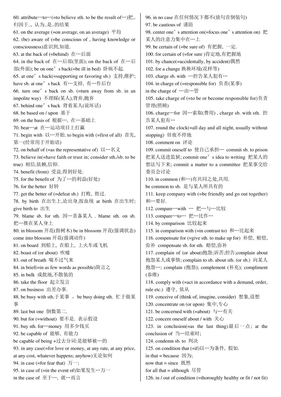 大学英语六级高频词组_第2页