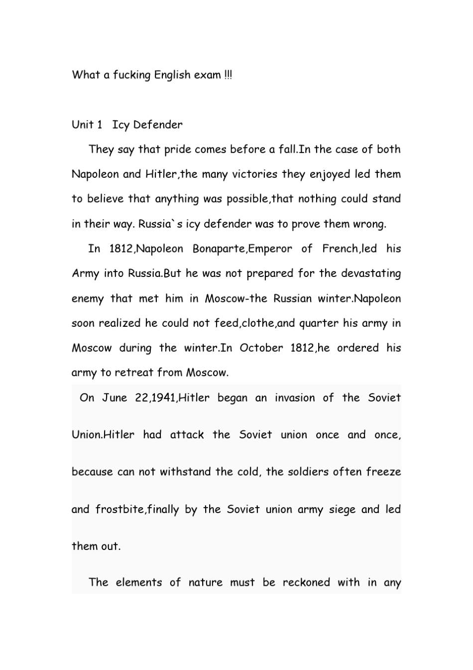 大学英语四16单元课文概括_第1页