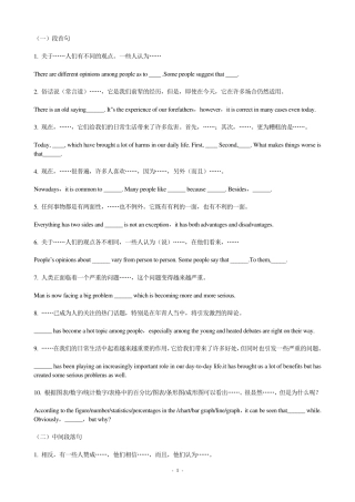 大学英语四级作文万能句子+常用短语