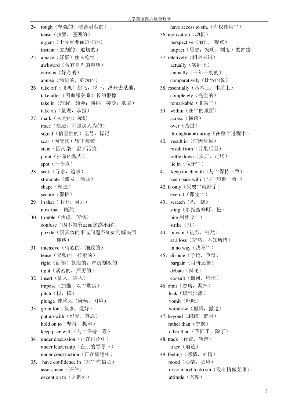 大学英语四级单词全攻略_第2页