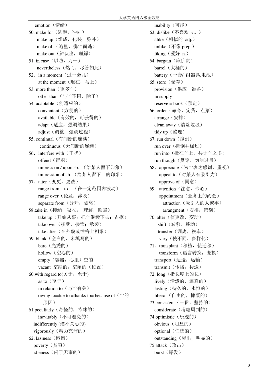 大学英语四级单词全攻略_第3页
