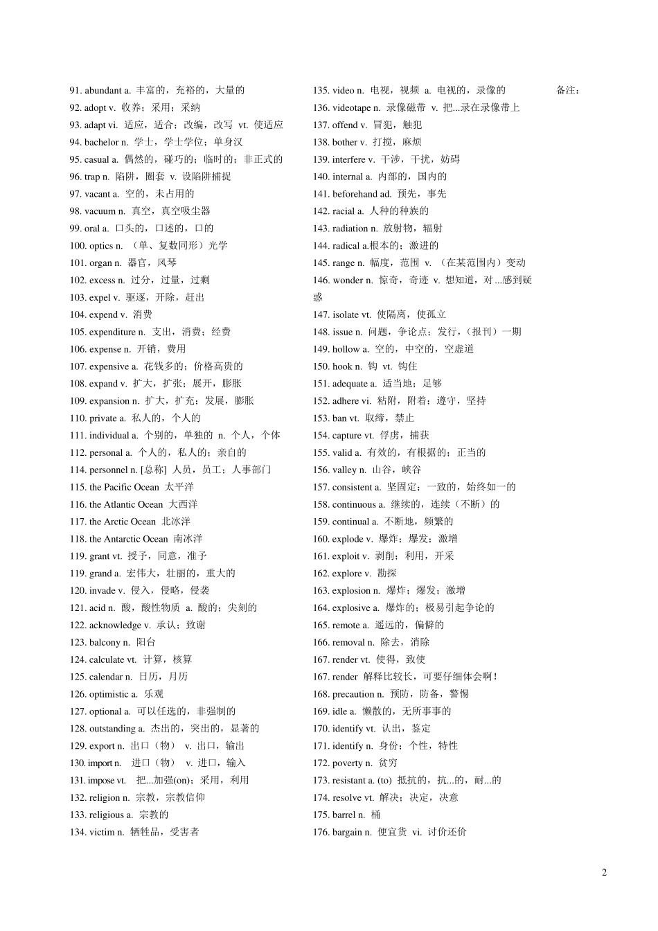 大学英语四级必备词汇_第2页