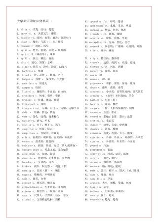 大学英语四级必背单词