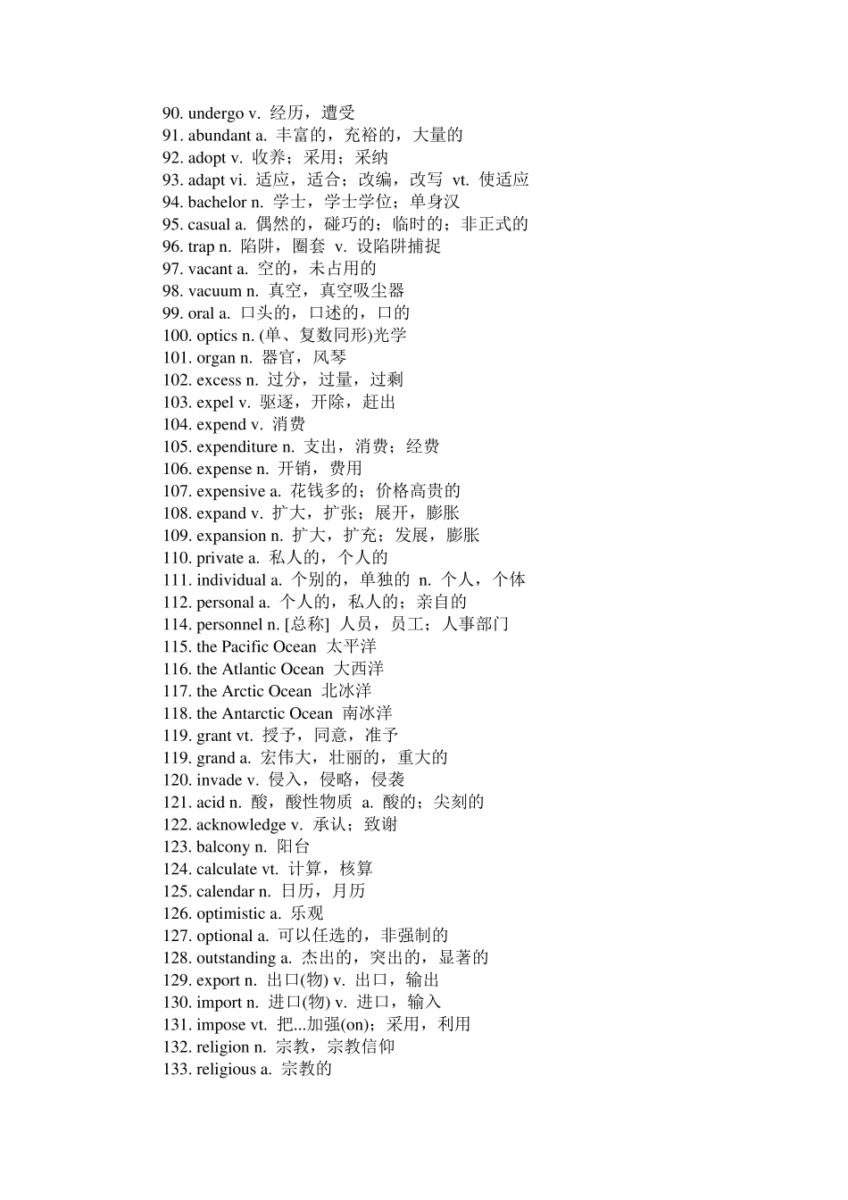 大学英语四级核心词汇_第3页