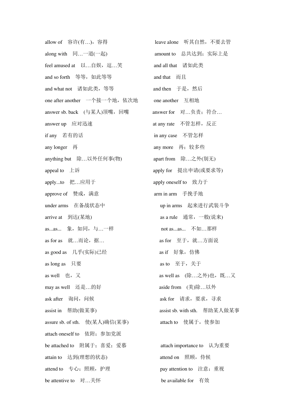 大学英语四级短语(四级必背)_第2页