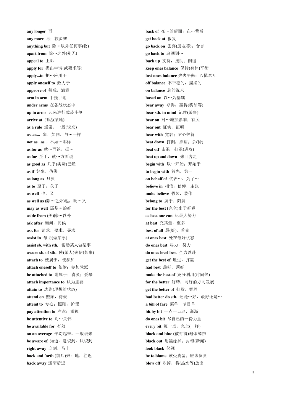 大学英语四级短语_第2页