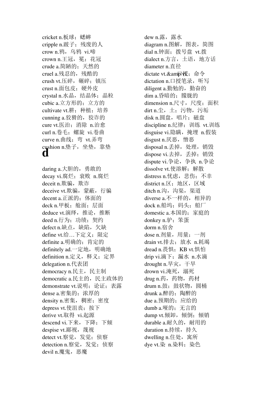 大学英语四级词汇表(最全版)_第3页
