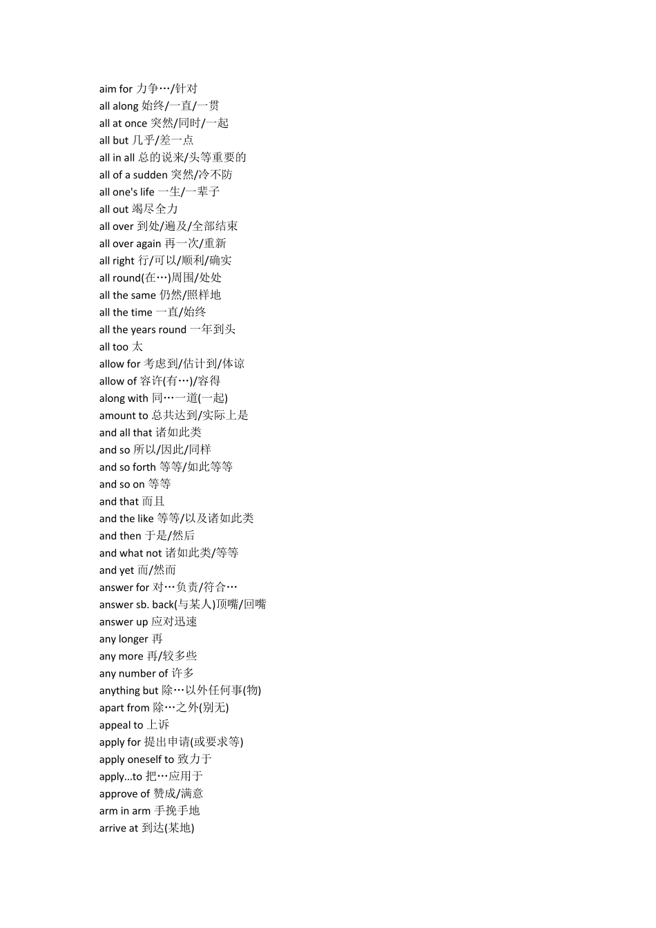 大学英语四级词组大全_第2页