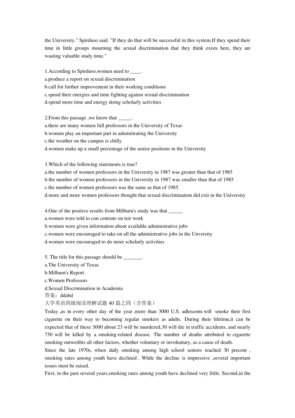 大学英语四级阅读理解试题40篇之一2_第3页