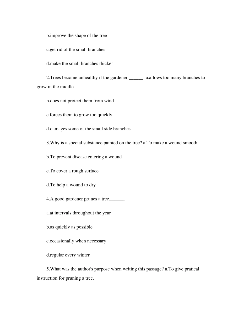 大学英语四级阅读理解试题及答案._第2页