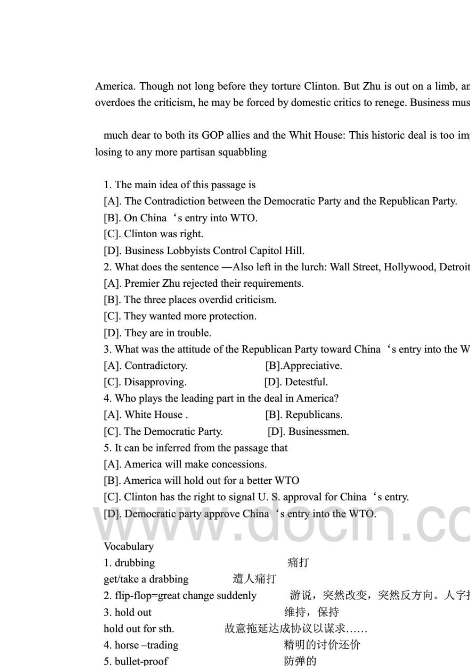 大学英语四级阅读理解精读100篇_第2页
