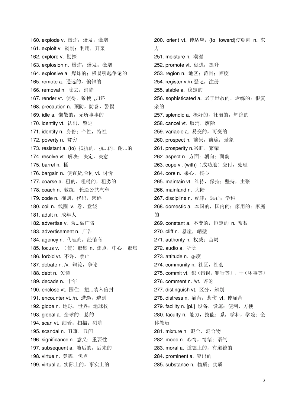 大学英语四级高频词汇700_第3页