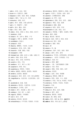 大学英语四级高频词汇700