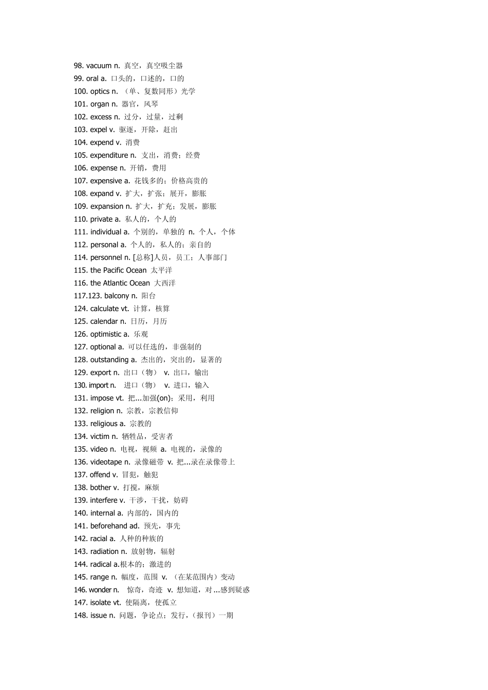 大学英语四级高频词汇全集汇总_第3页