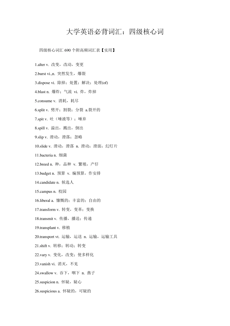 大学英语必背词汇_第1页