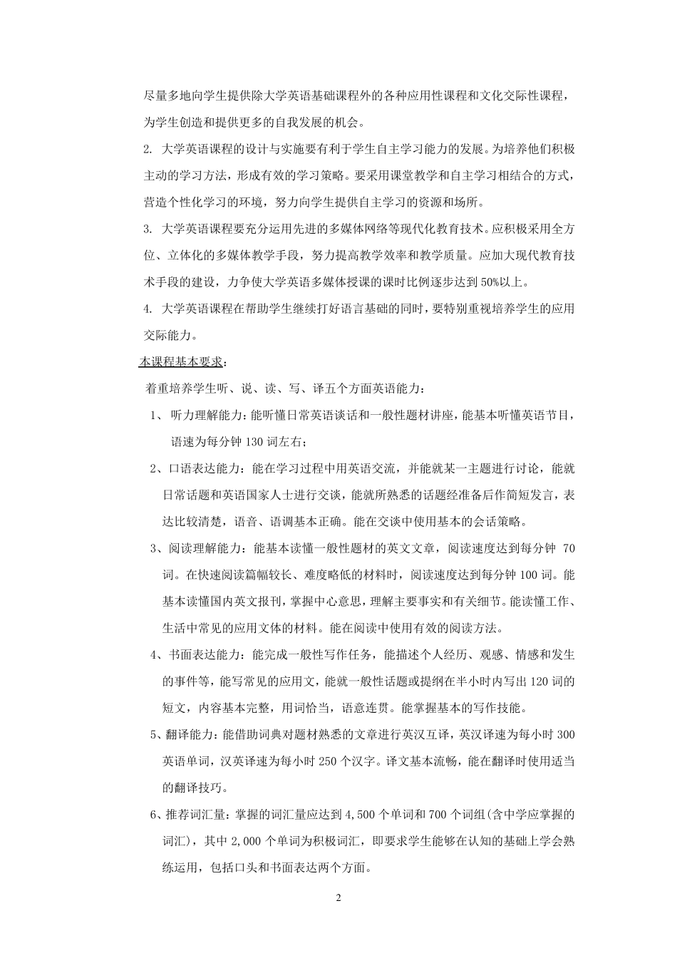 大学英语教学大纲(董亚芬)_第2页