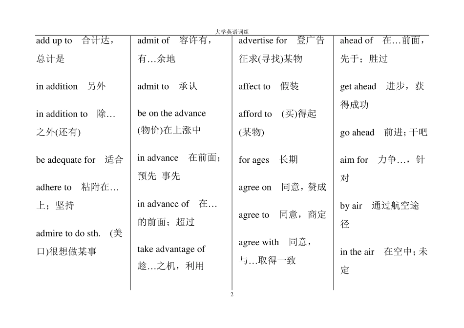 大学英语短语大全_第2页
