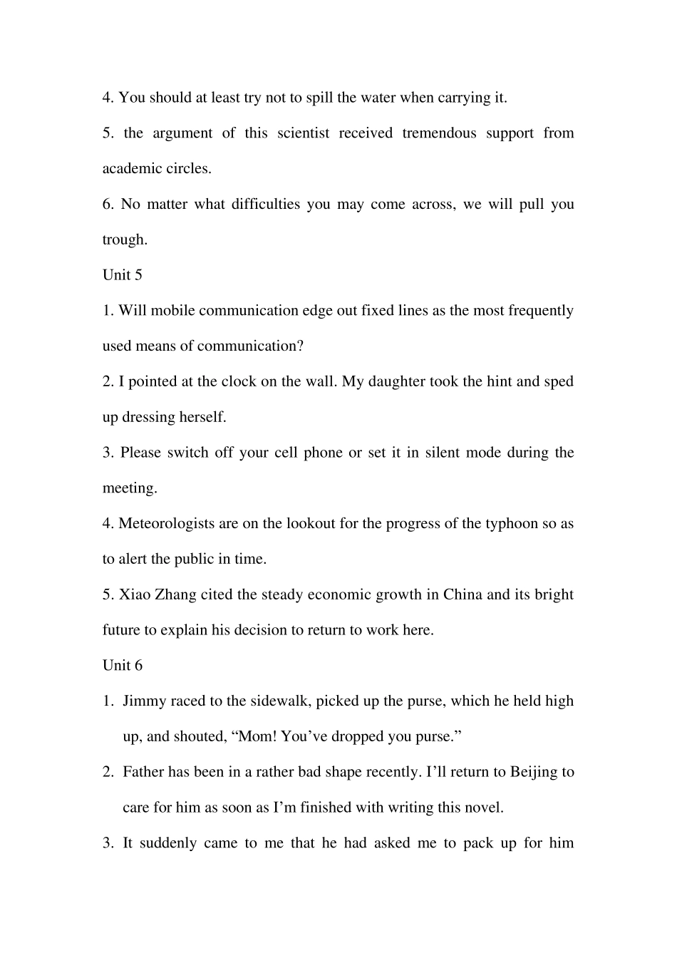 大学英语精读预备级翻译习题答案_第3页