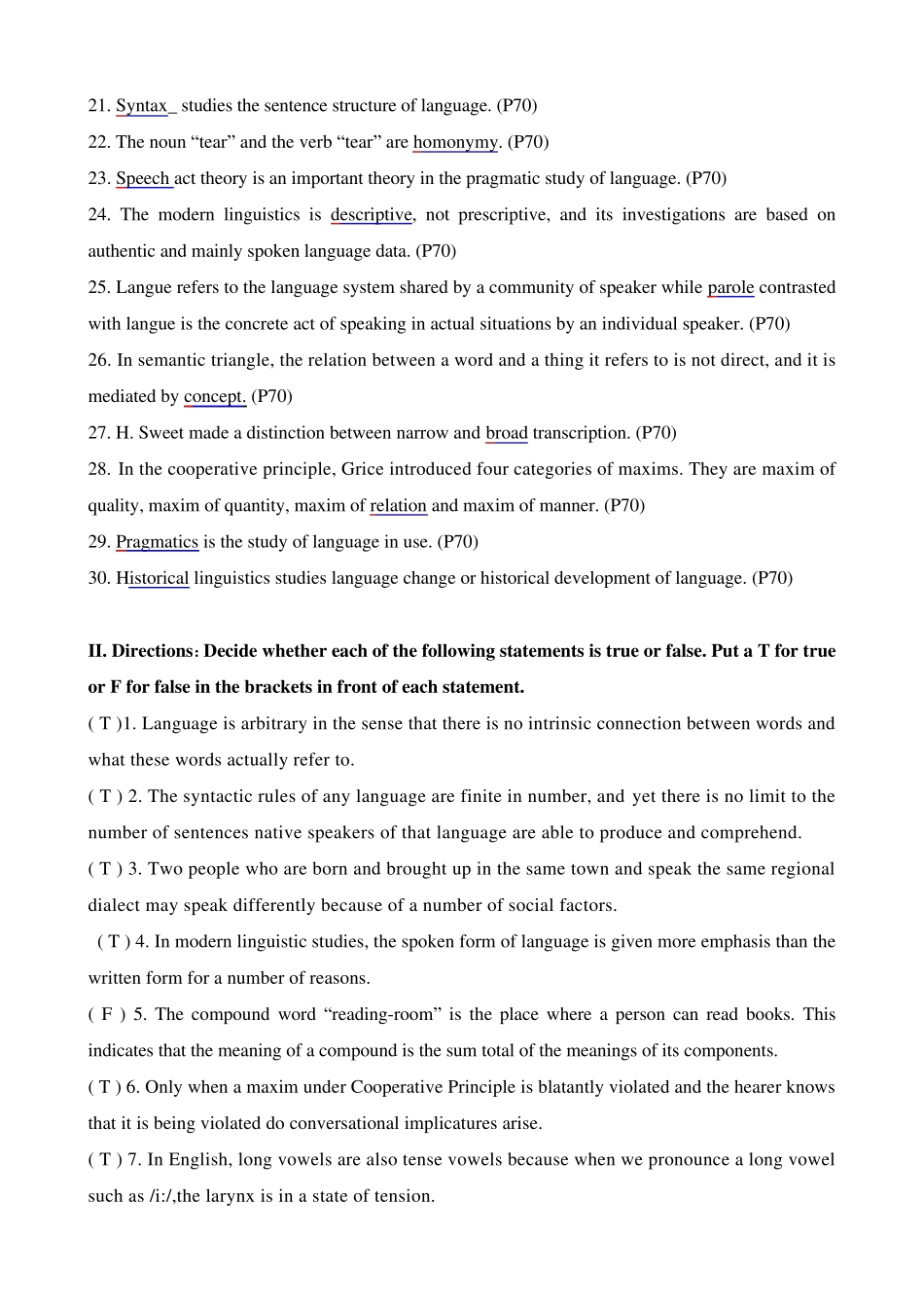 大学英语语言学练习题(考试必考题)_第2页