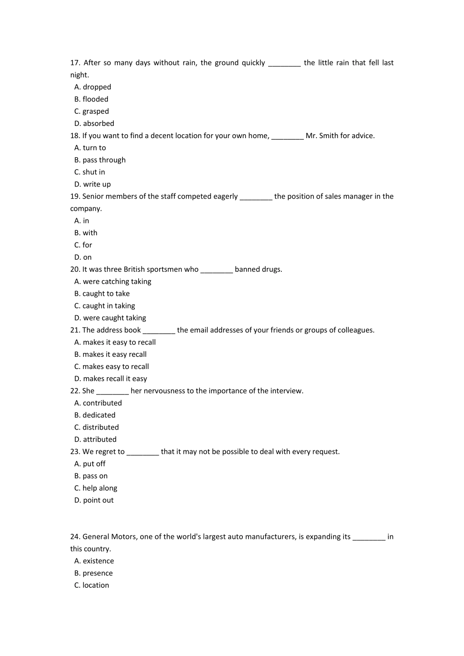 大学英语选择题61道及答案_第3页